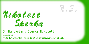 nikolett sperka business card
